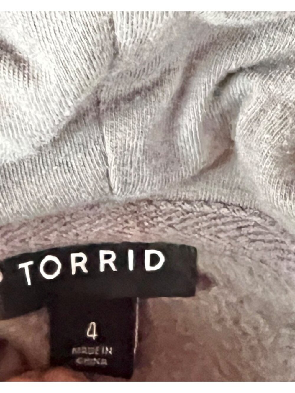 Torrid Hoodie Women's 4X Gray Glam Drawstring Ribbed Cuffs Bottom Band Gorp Core - Picture 10 of 13